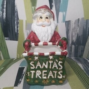 KMart Santa’s Treats Ceramic Candy Dish Christmas Dazzle Votive Holder